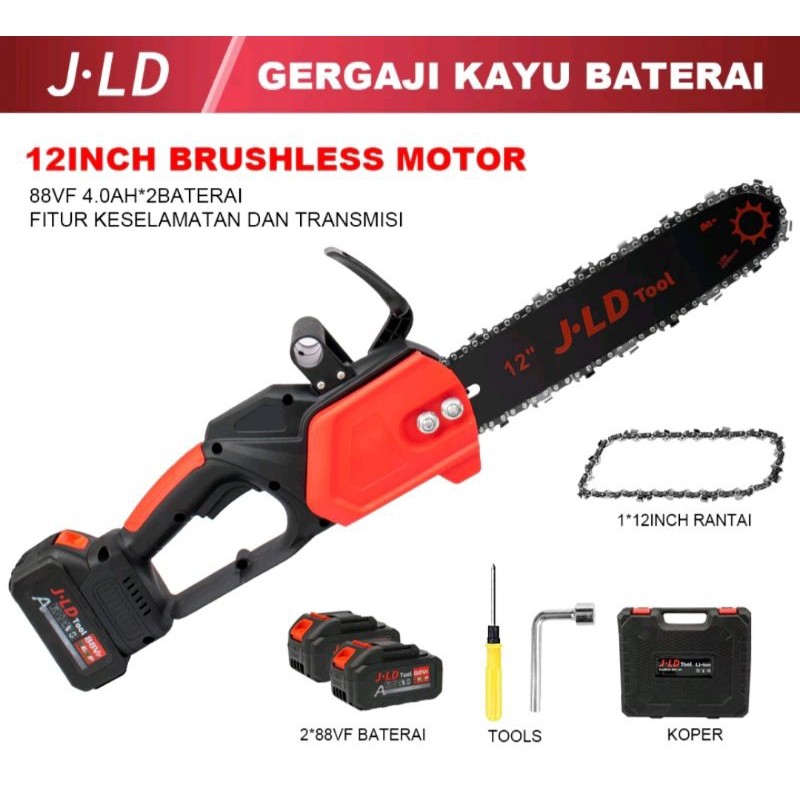 MODEL MAKITA CHAINSAW CORDLESS JLD Gergaji Rantai baterai Brushless 12 in Portabel genggam Chainsaw 