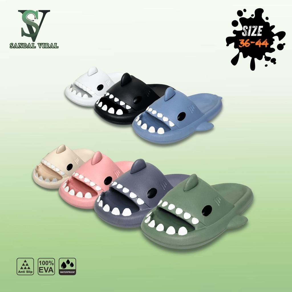 Sandal slop hiu/Sandal ikan hiu/Sandal hiu/Sandal couple/Sandal slop/Sandal viral
