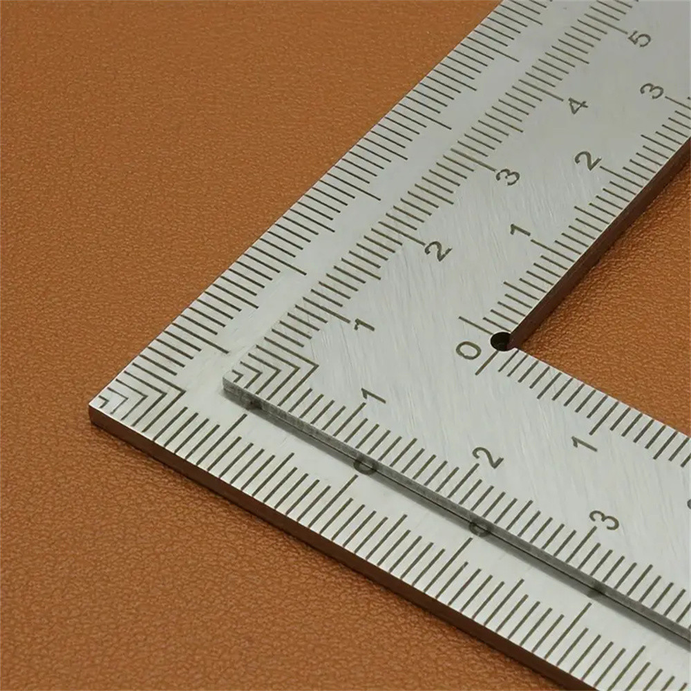 

Mini Stainless Steel L-Shaped Double-Sided Precision Scale Ruler - High-Accuracy Measuring Tool for Leather Design, Metal Materi