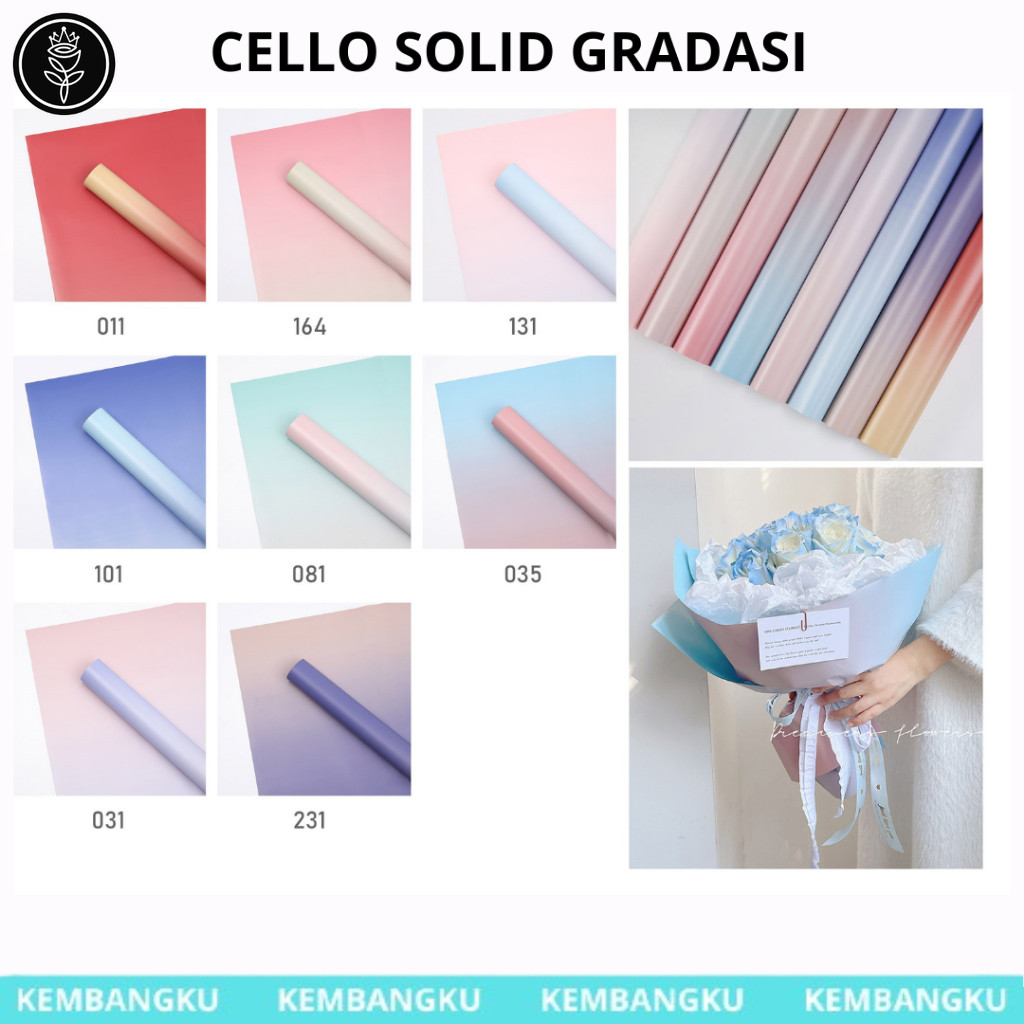 

(Lembaran)Kertas Buket Cellophane Solid Gradasi Color