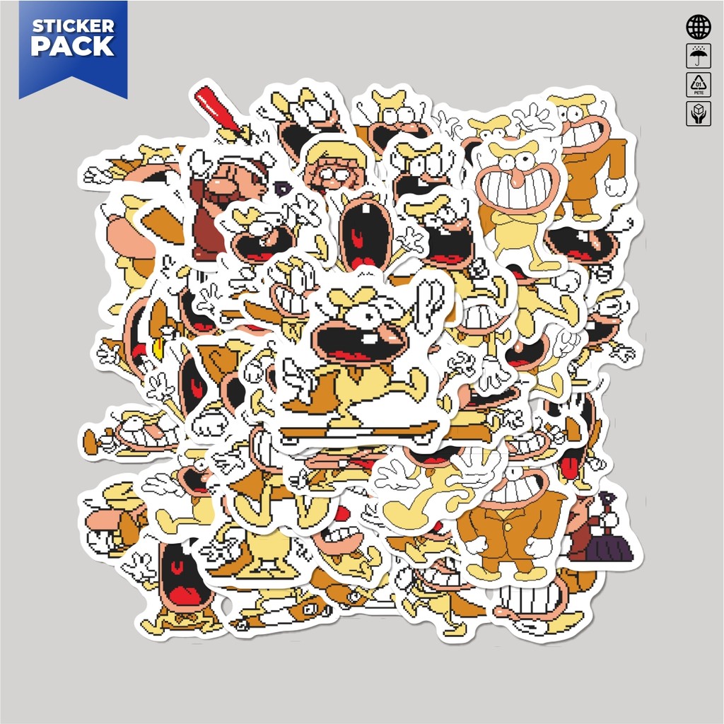 

[100PCS]Stiker Pack Stiker Pizza Tower V15 Aesthetic Vinyl Anti Air Dekorasi Sticker Laptop Buku Journal Koper Helm Casing HP Gitar Helm Skateboard