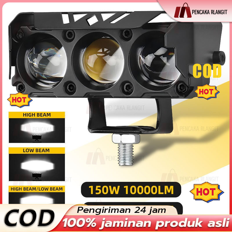 Lampu Tembak Led Foglamp CR7 SQL 3 Mata Laser Gun Putih Kuning 2 Warna Waterproof CR7 Lampu Tembak 3