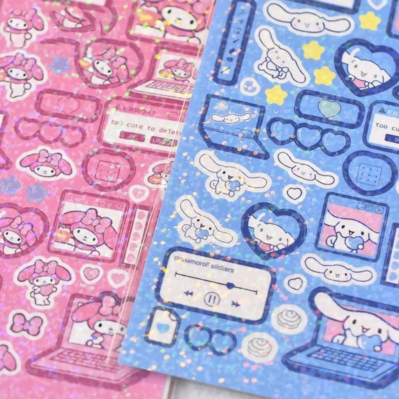 

Sanrio Laser Sticker /Sticker Aesthetic Design DIY/Sticker Anti Air Botol Hp Laptop Lucu /-Jett