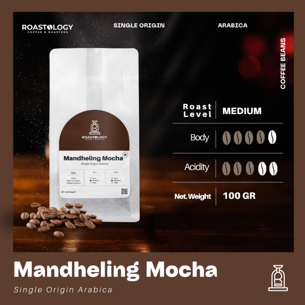 

Mandheling Mocha Arabica 100gr Biji Kopi Coffee Beans