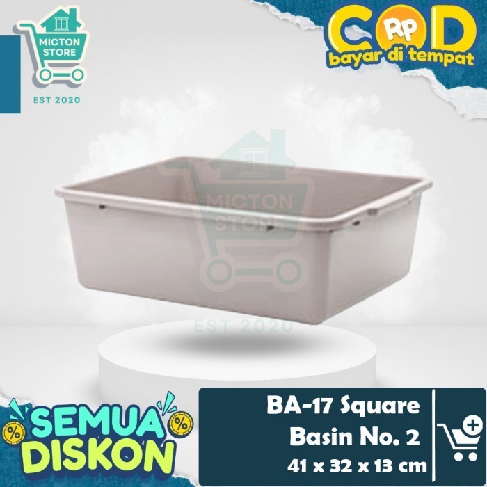 TOPTON Lion Star BA-17 Square Basin No. 2 Baskom Segi Jumbo Besar Large Bak Polos Air Tahu Serbaguna