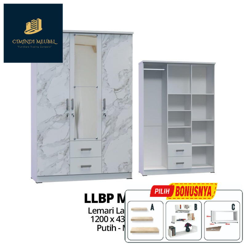 Lemari Pakaian Lemari Baju 3 Pintu Gamis Laci Mora Lemari Mebel Terlaris Cirebon Indramayu Majalengk