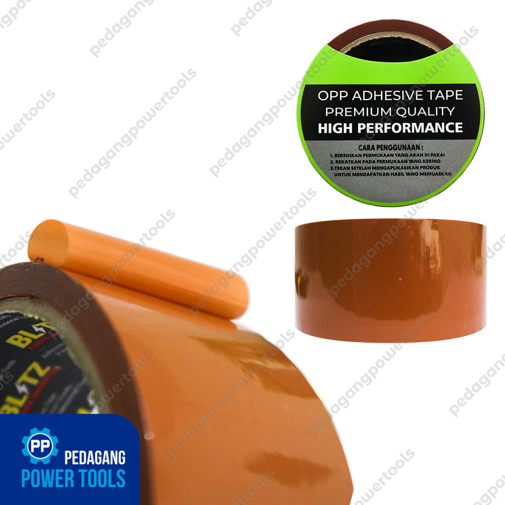 

BLITZ Satuan Lakban Coklat 45 mm x 60 Yard OPP Tape 2" 60Y Perekat Lem Solasi Selotip