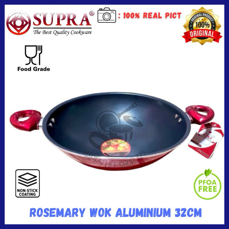 ACEH.RQA 116544 Wajan Aluminium Supra 32cm Supra Wok 32cm Rosemary