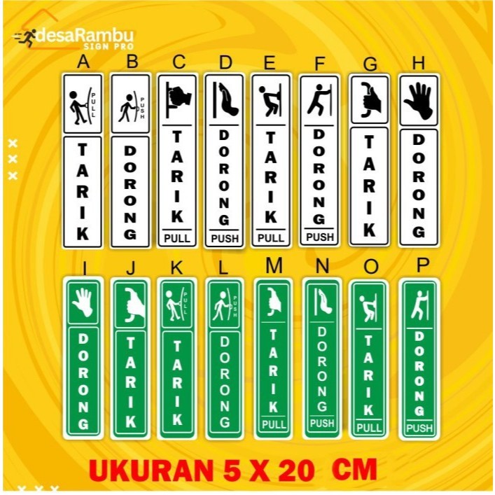 

Sign Tarik Dorong Geser Alas Kaki harap Lepas Print Akrilik Stiker Ukuran 20x5 CM - Afbi Print