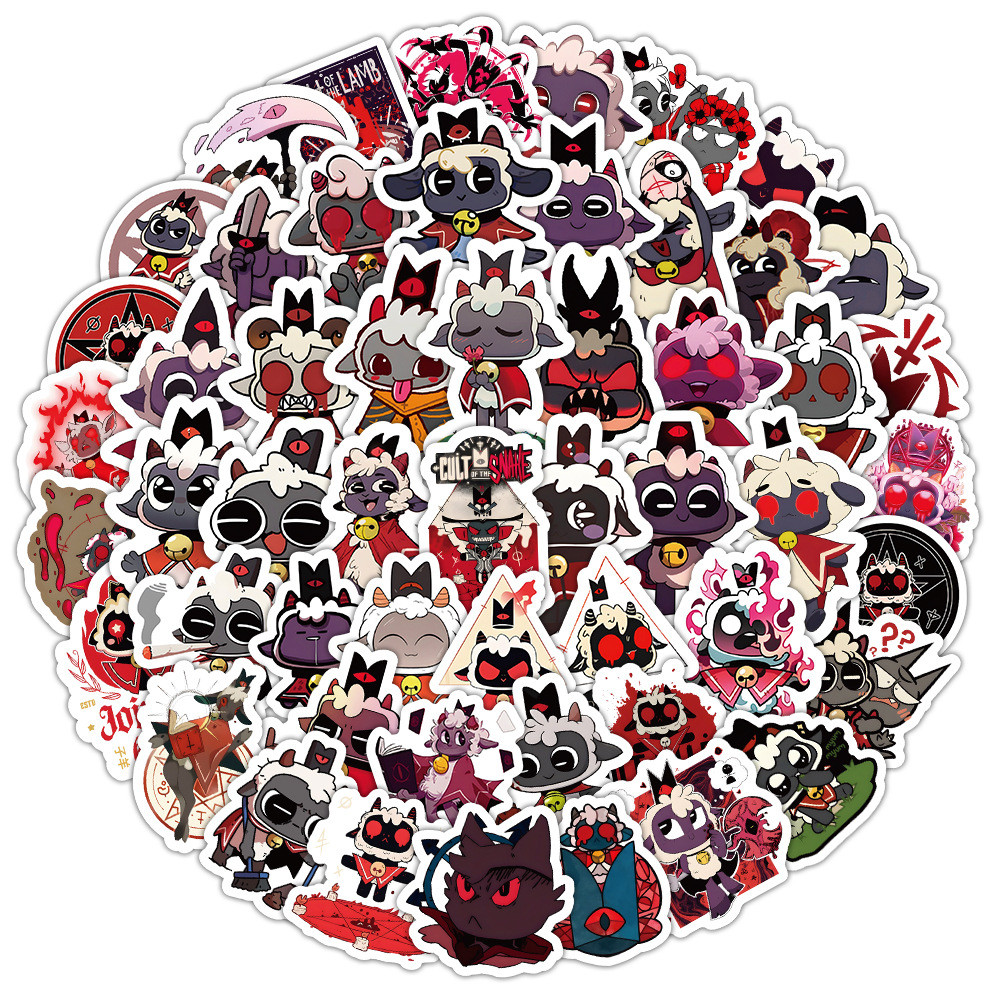 

50/100Pcs Game Cult of The Lamb Stickers Anime Cute Cartoon Decals DIY Laptop Phone Luggage Graffiti Sticker for Kids Toy
