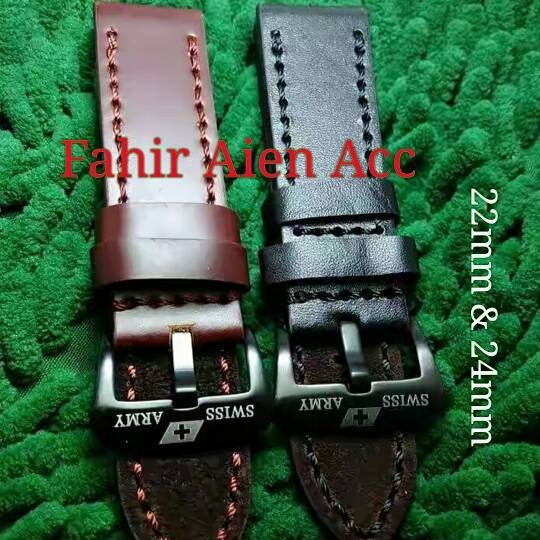 STRAP LEATHER SWISS ARMY 22MM & 24MM/TALI JAM KULIT SWISS ARMY