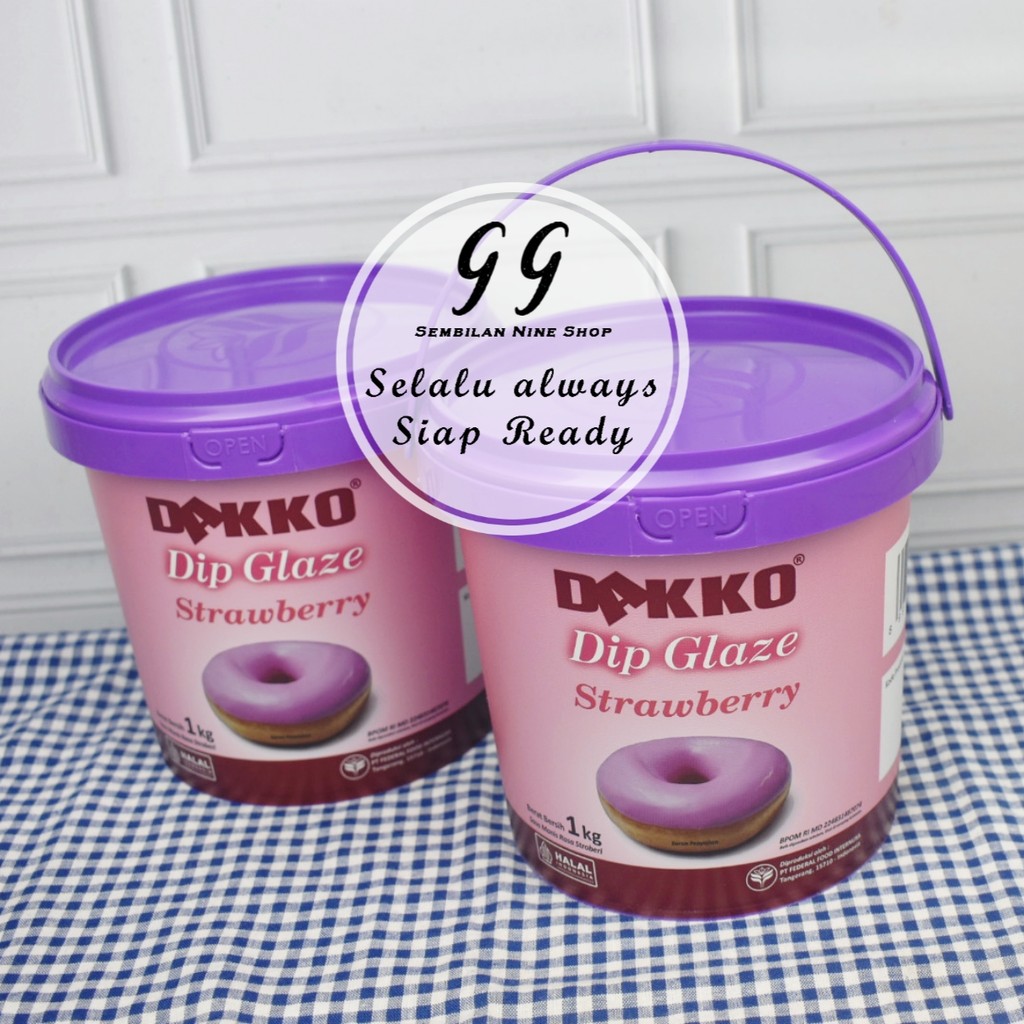 

DAKKO Dip GLAZE STRAWBERRY 1 Kg GLAZING SAUS Rasa Stoberi