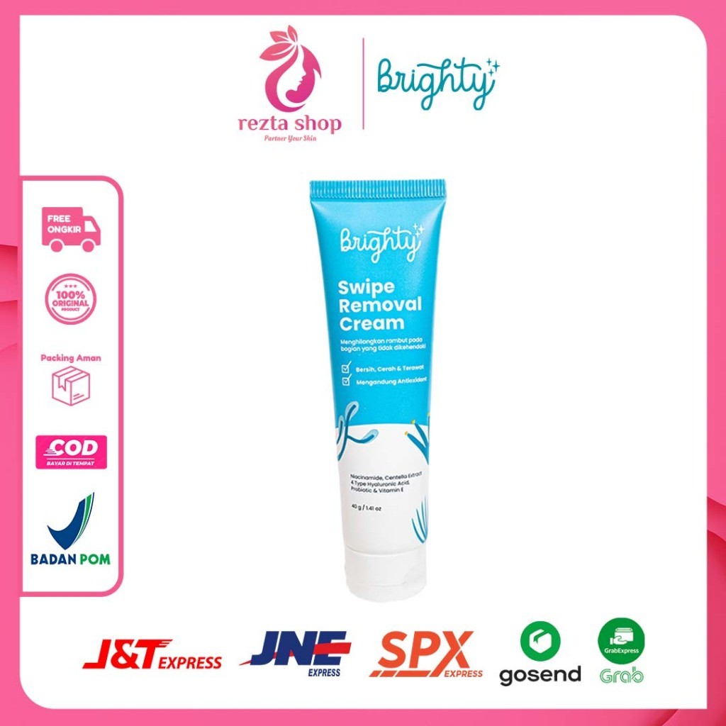 BRIGHTY Swipe Removal Cream - Waxing Ketiak Perontok Bulu Permanen Pencukur Bulu Sugar Wax Hair Remo