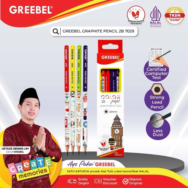 

Pensil 2B Grafite GREEBEL 7029 (12pcs)