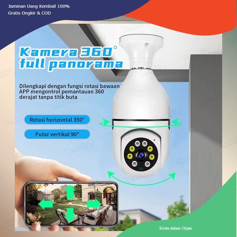 Kamera Jaringan AI Cerdas, Kamera Lampu Pintar Wifi HD, Kamera CCTV Nirkabel, Monitor Pintar dengan 