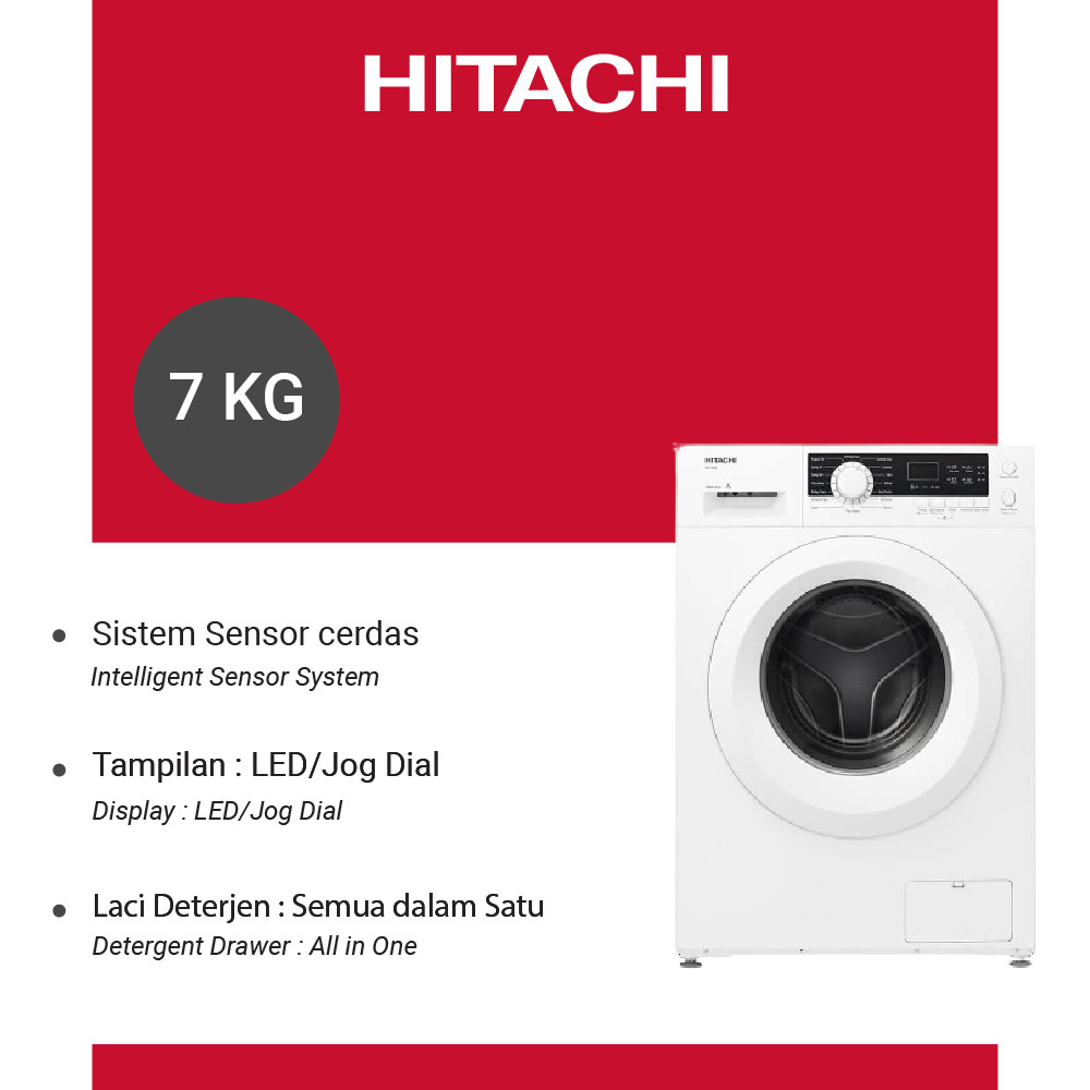 MESIN CUCI HITACHI BD70CE MESIN CUCI FRONT LOADING HITACHI 7 KG BD-70CE