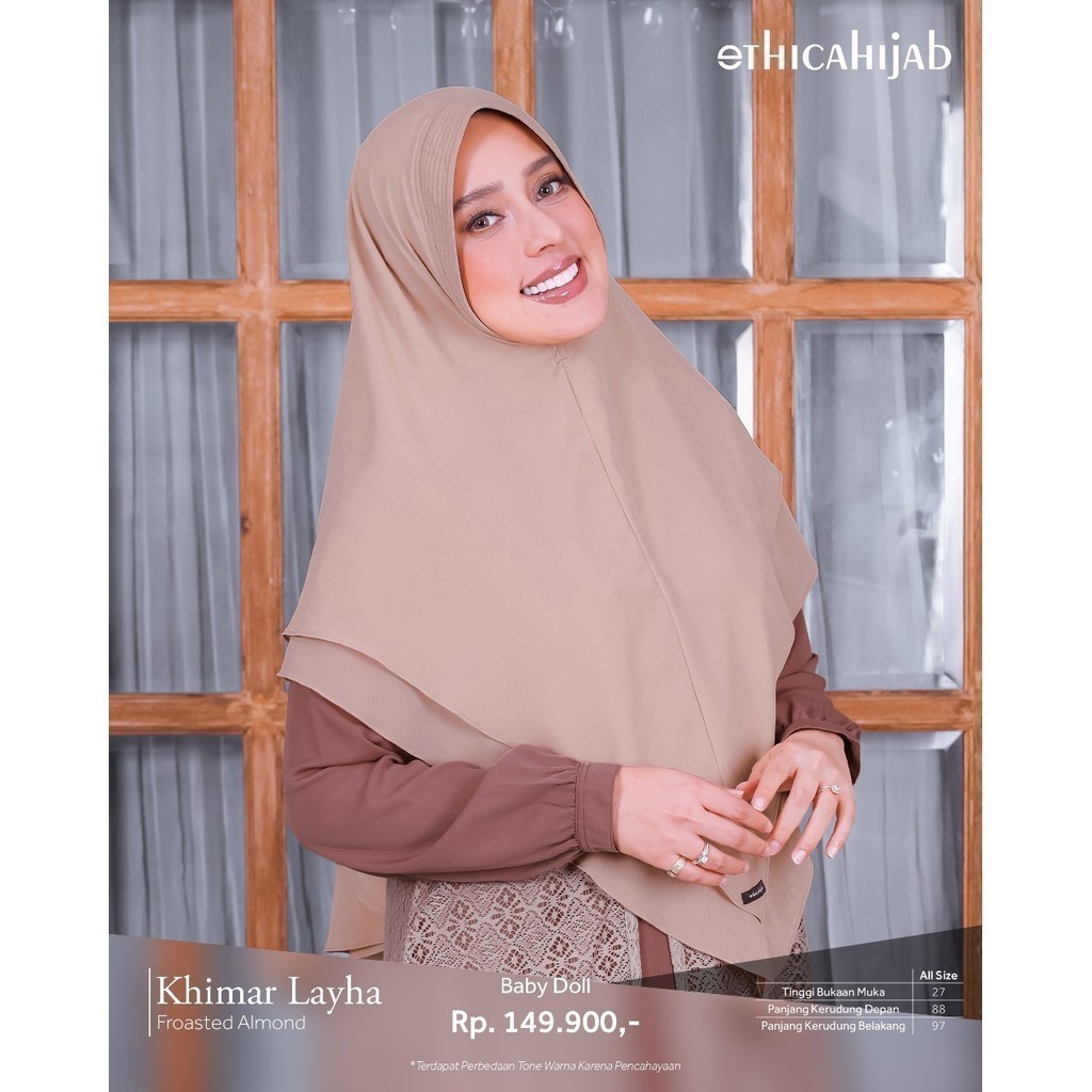 Inara28Collection Khimar Layha Bergo Ibu / Wanita Dewasa Model Syar'i Original by Ethica