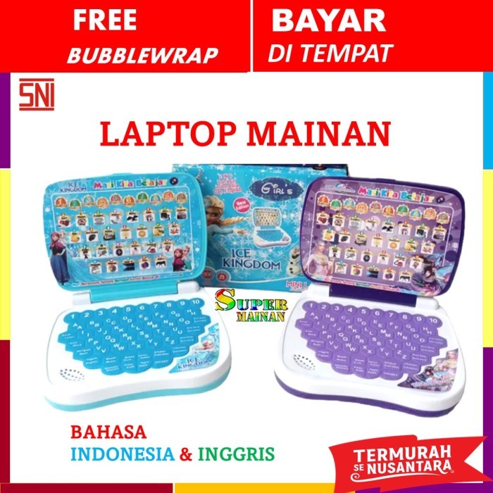 Ones MAINAN EDUKASI ANAK PEREMPUAN LAKI LAKI LAPTOP MAINAN ANAK 3 4 5 TAHUN - LAPTOP CEWEK