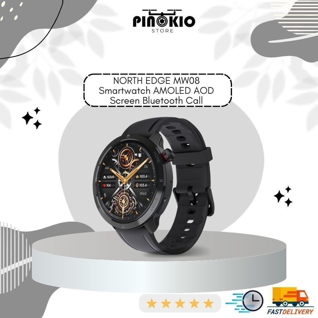 PNK23 NORTH EDGE MW08 Smartwatch AMOLED AOD Screen Bluetooth Call