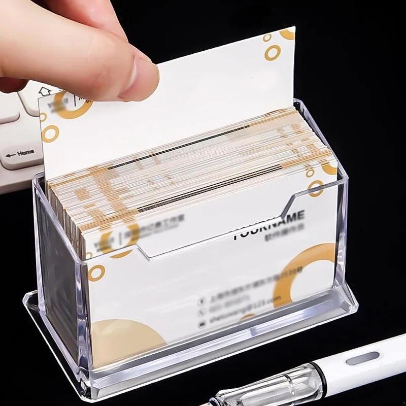

Transparent Business Card Holder Acrylic Display Stand Box Desk Storage Shelf Plastic Desktop Place Card Holder Office Supplies