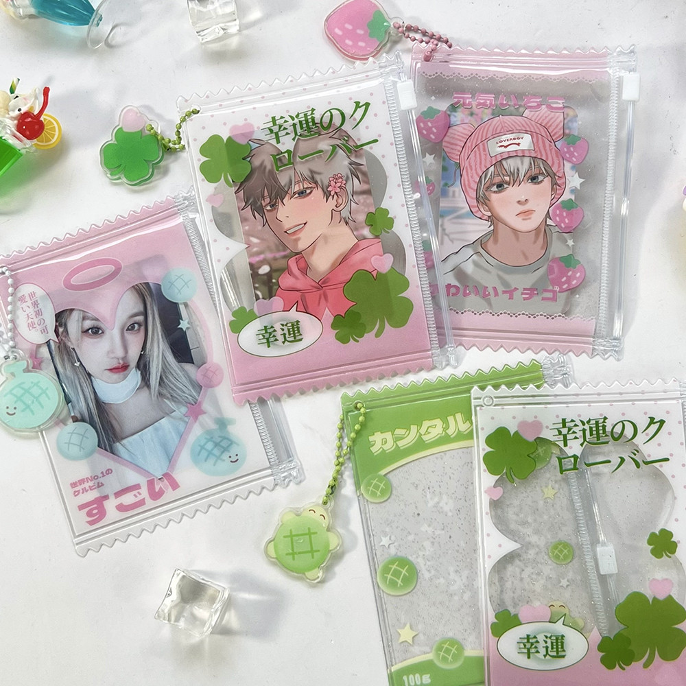 

Cute Transparent Shiny Candy Bag Korean Photocard Holder Card Sleeves 3-inch Photo Card Holder Films Game Cards Protector