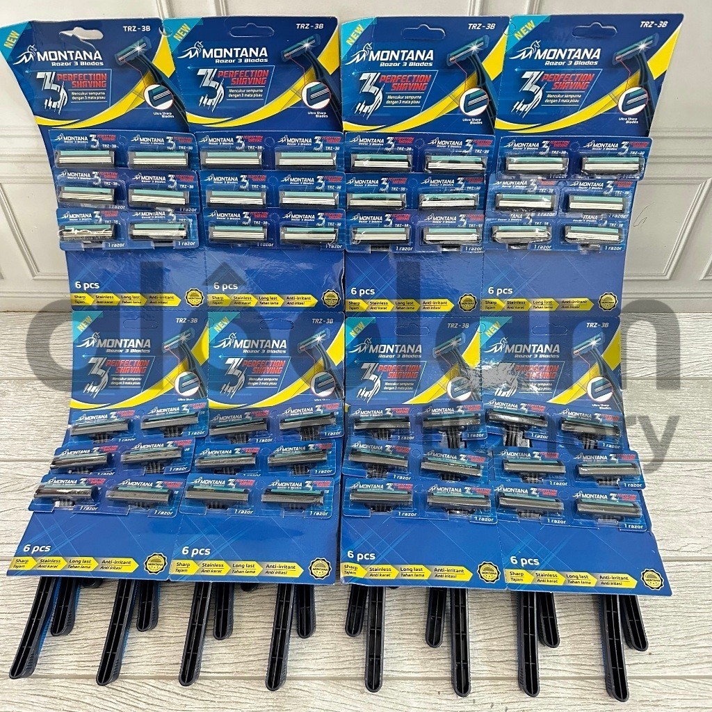 

SATUAN ( 1 PCS ) Alat Cukur Kumis dan Jenggot Gagang Biru 2 Mata Pisau dan 3 Mata Pisau Montana