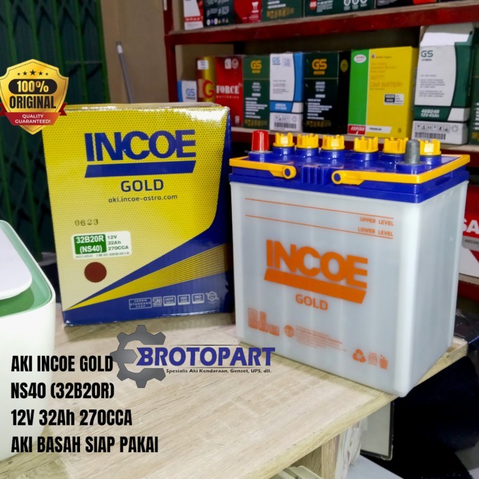 Aki Mobil Toyota Avanza Rush Terios INCOE NS40 GOLD Aki basah ORIGINAL ASTRA