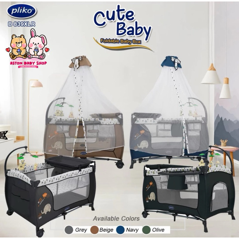 Pliko Cute Baby Babybox B839 XLR / Pliko Foldable Baby Box / Boks Kasur Bayi