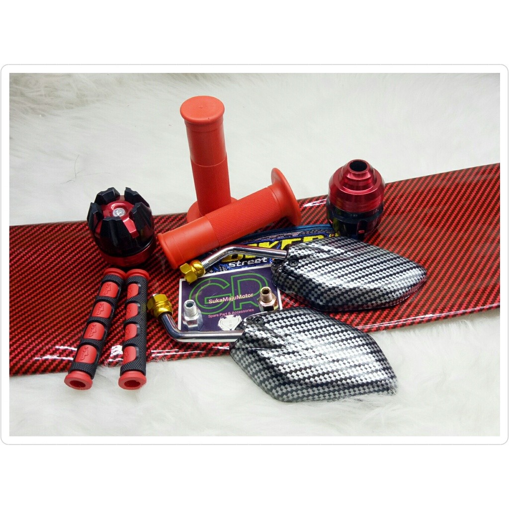 #CLN# spion karbon mini chrome handgrip polos handle rem bulat jalu as roda paket universal Nmax,Aer