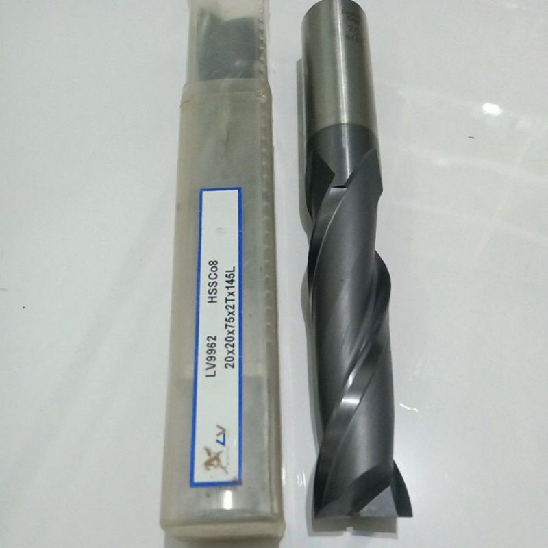 Endmill 20 2flute ENDMILL hss 20mm long 145mm coating MERK LV