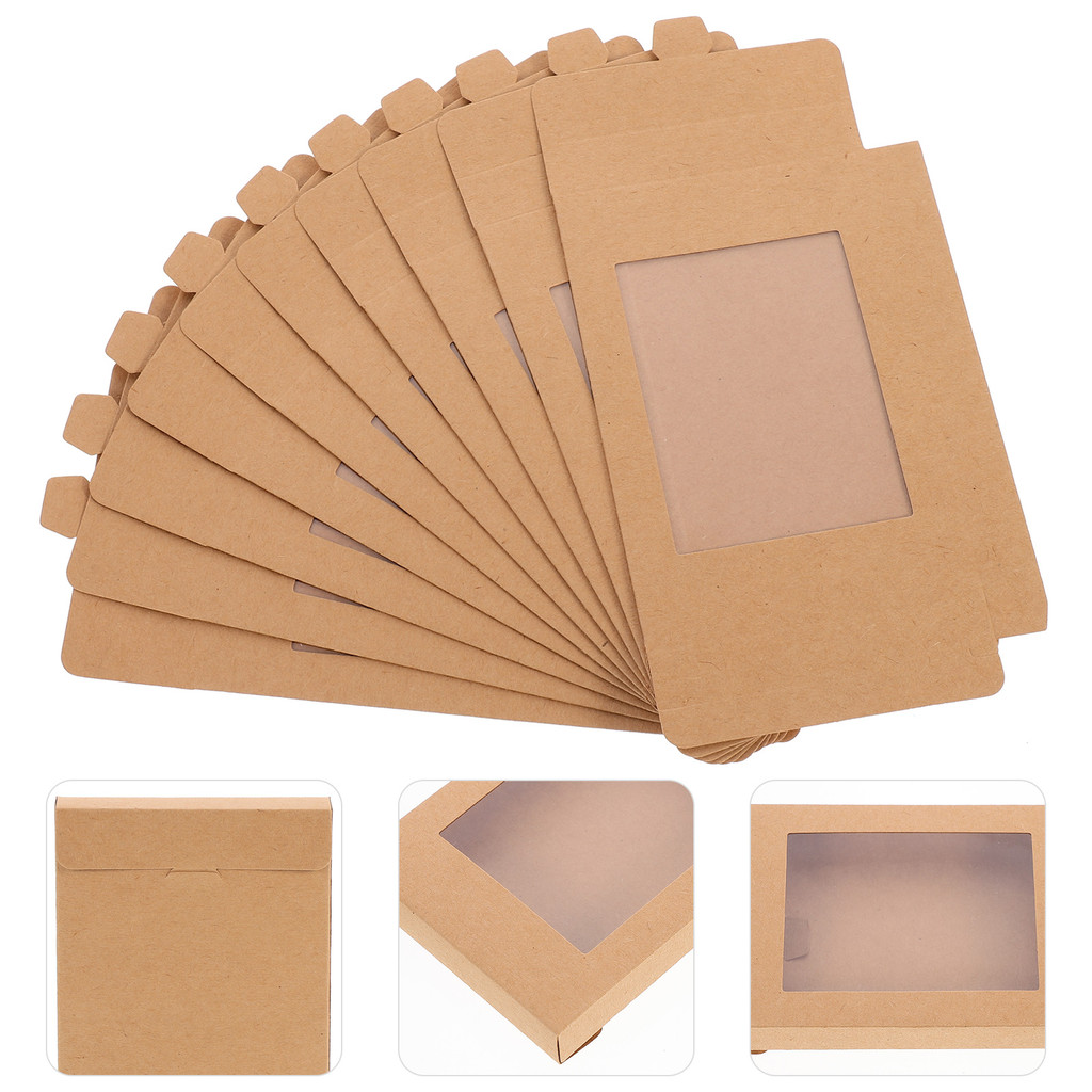 

10Pcs Cookie Boxes with Window Small Cake Case Cupcake Boxes Bakery Case Gift Box Paper Cardboard Gift Boxes for Pastries Pie