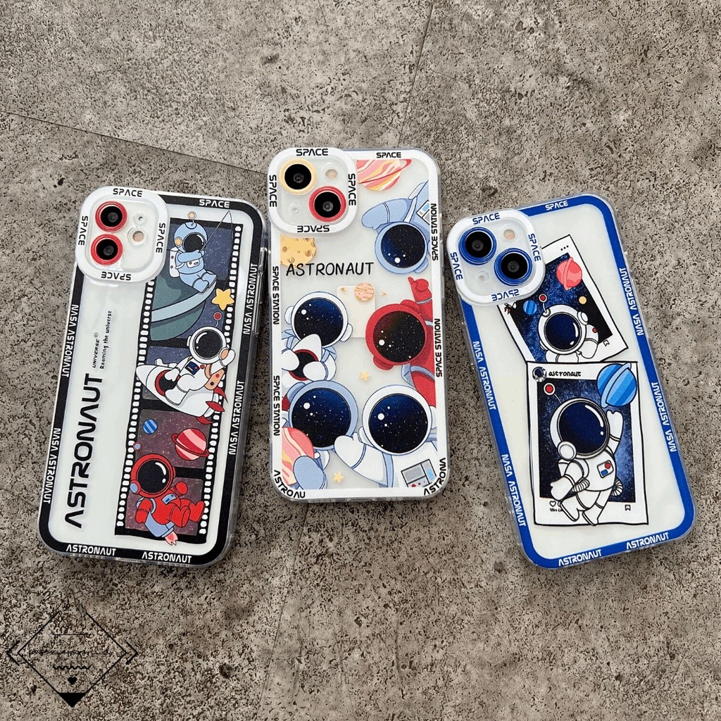 Astronaut Color Case for Iphone 7 8 PLUS SE X XS XR 11 12 13 PRO MAX MINI Casing Lucu Astronot Nasa
