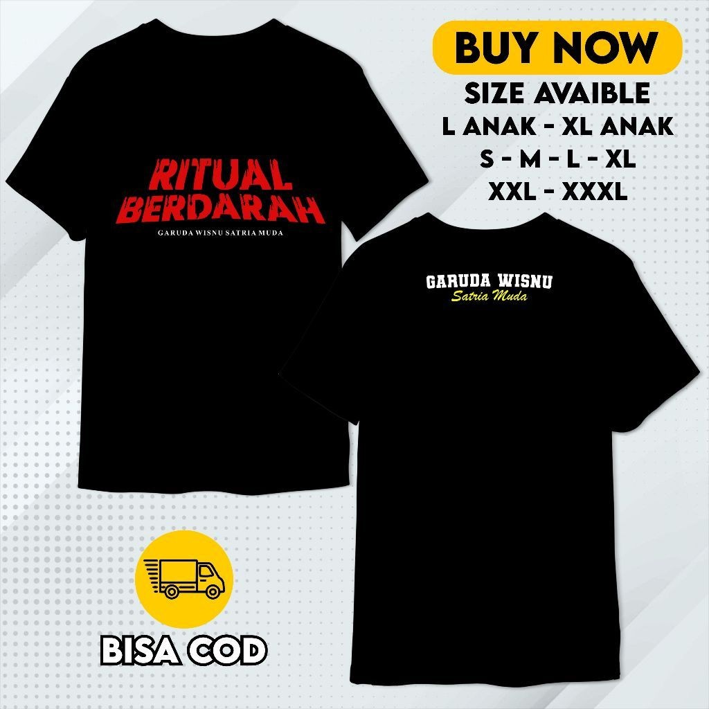 BAJU KAOS RITUAL BERDARAH GARUDA WISNU SATRIA MUDA GWSM 24S TSHIRT PREMIUM