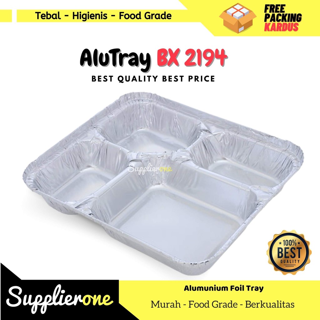Alumunium Foil Tray Bento Sekat  BX 2194 / Alumunium Foil Tray Bento /  Alumunium Foil Tray BX 2194 