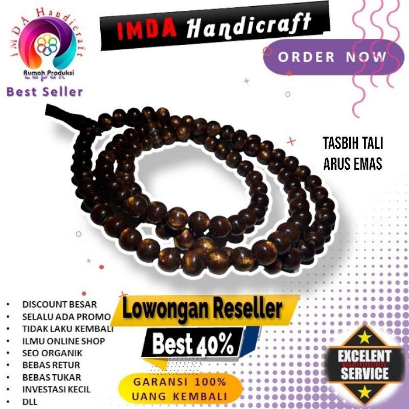 IMDAHANDICRAFT Tasbih tali arus emas