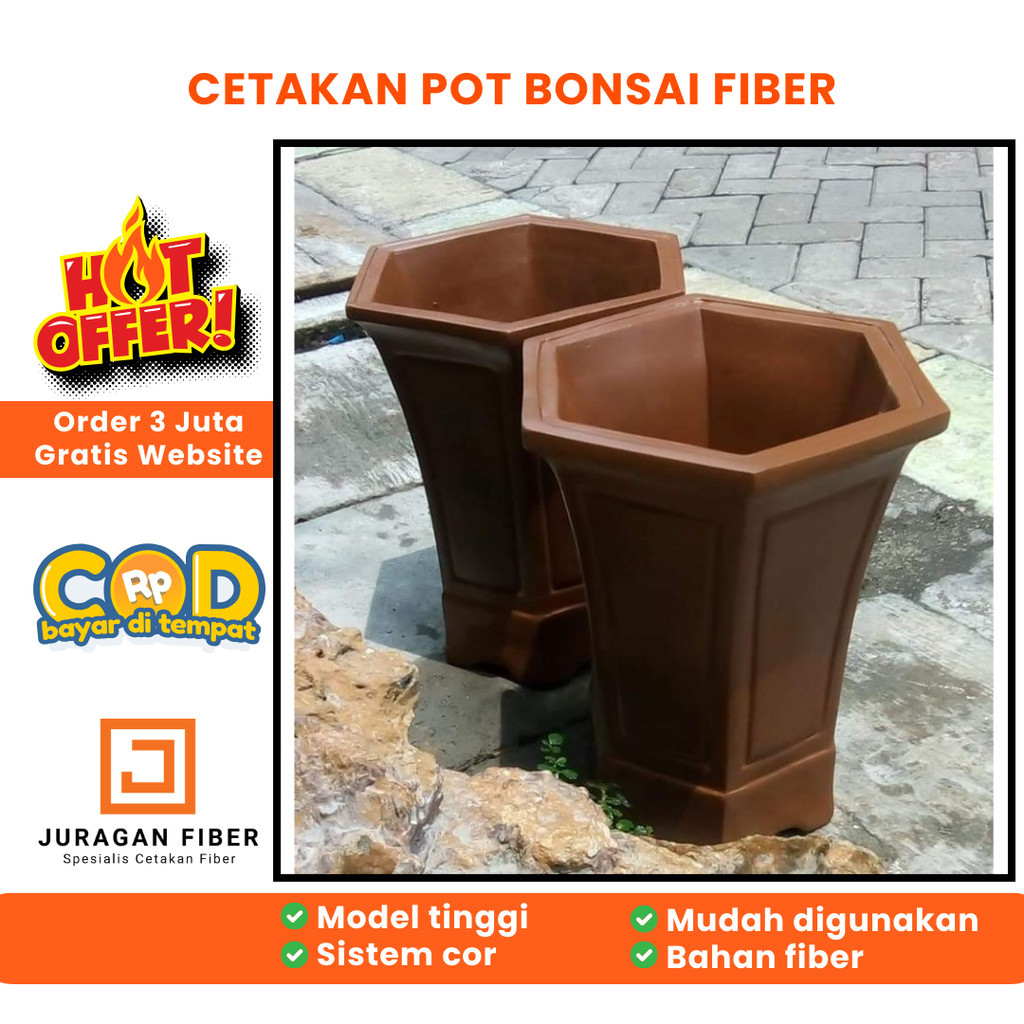 Pot bonsai tinggi / cetakan pot fiber / cetakan pot bonsai fiber / pot tanaman / pot bonsai mini / p