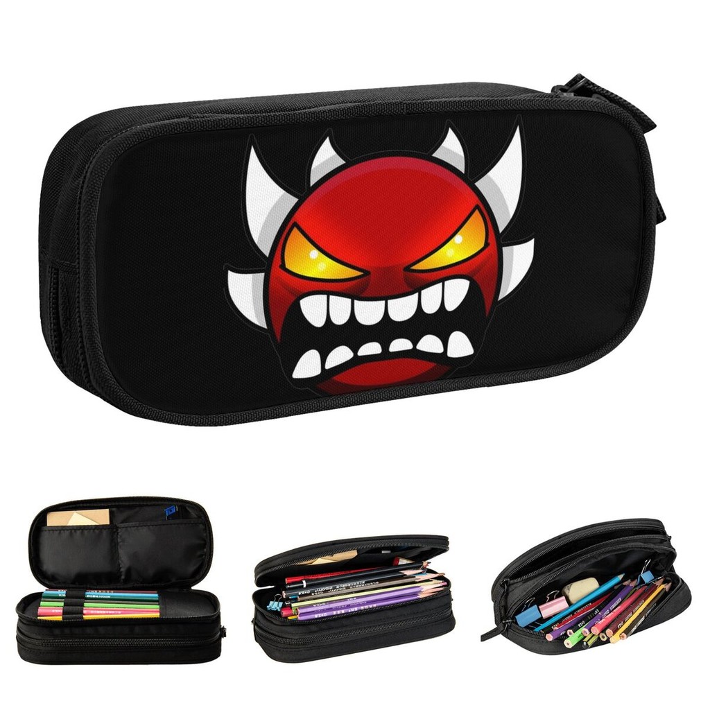 

Geometry Cube Game Dash Pencil Cases Extreme Demon Pen Bags Girl Boy Large Storage School Supplies Zipper Pencil Pouch