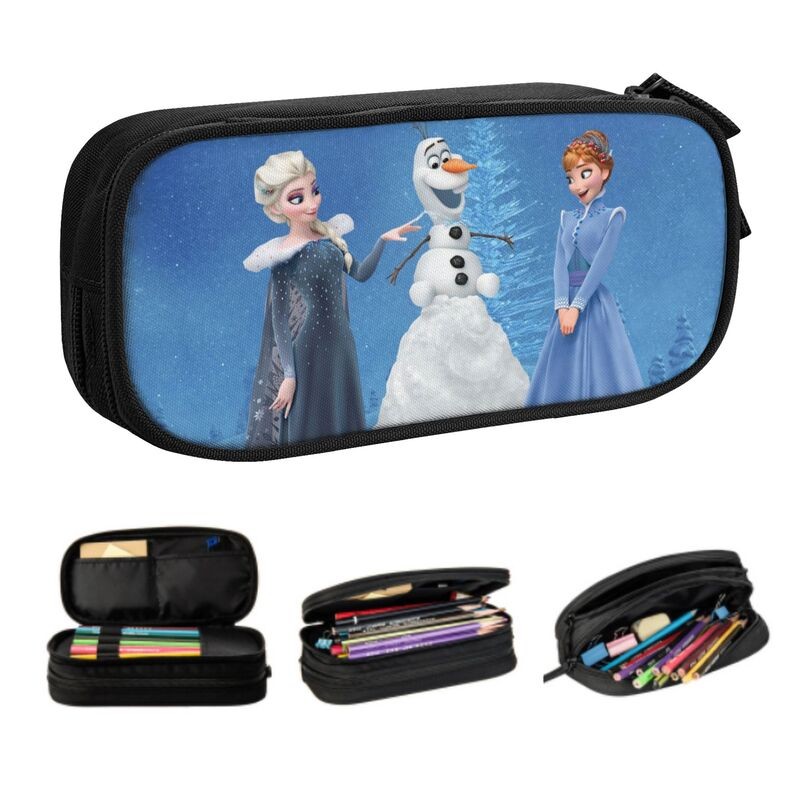 

Custom Frozen Elsa Anna Manga Pencil Case for Girls Boys Big Capacity Olaf Cartoon Pen Bag Box Stationery