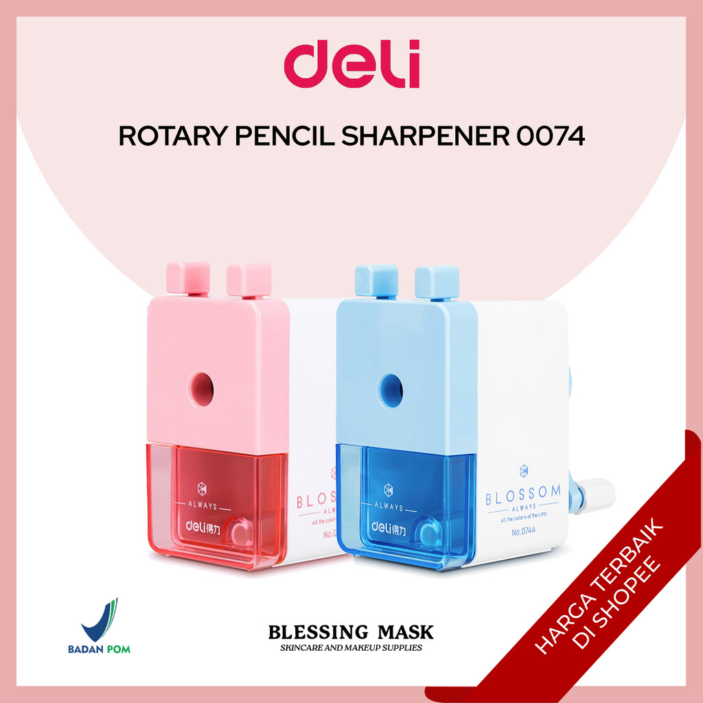 

Deli rotary pencil sharpener blue & red | serutan | rautan |sharp | Rautan putar | Deli 0744 - Blessingmask ATK