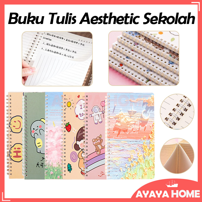 

Buku Tulis Aesthetic Sekolah/Notebook Aesthetic 60 Lembar/Buku Catatan