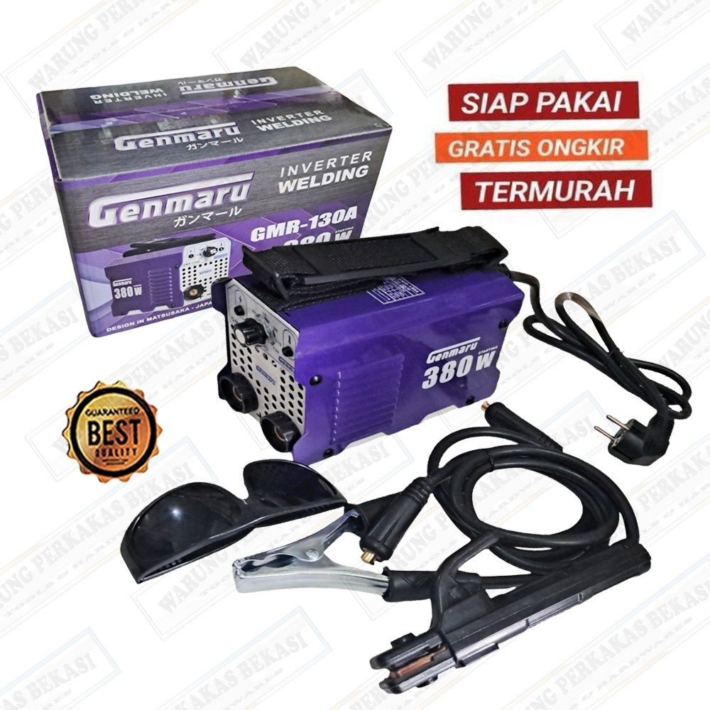 New 380Watt Genmaru GMR130A Mesin Las Listrik Inverter Welding IGBT Set Lengkap Watt Kecil - RSK MMA