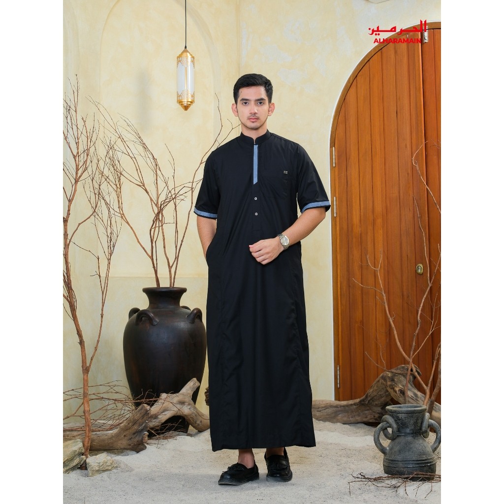 AL Haramain Jubah / Gamis Pria Remaja & Dewasa Premium Resleting (IGH 006) | Hitam | Abu Tua | Cokla