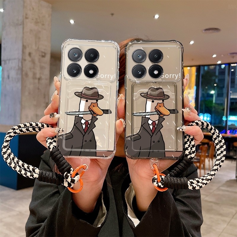 ForPOCOM3 phone case T//Xiaomi/14 lanyard Pro cartoon PocoX soft rubber 61 all inclusive 5-second co