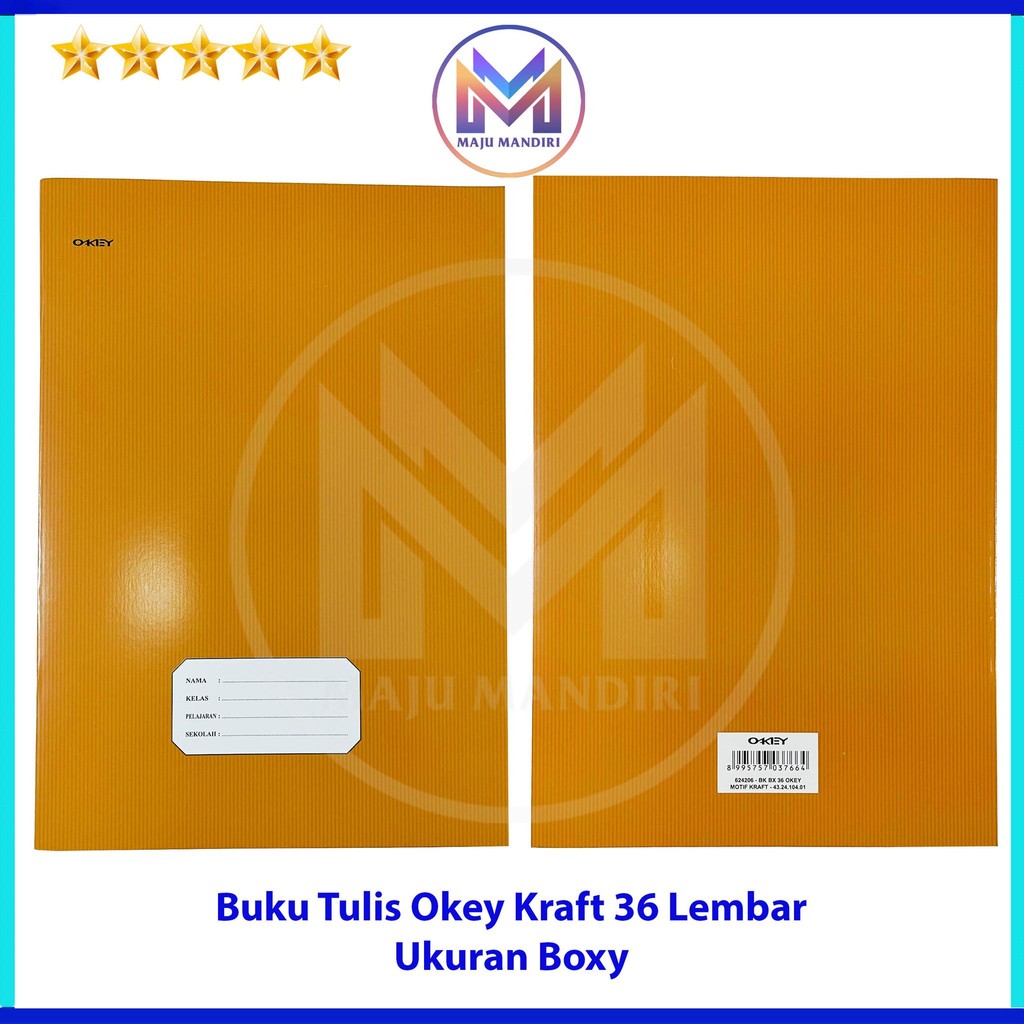 

Buku Tulis OKEY 36 Lembar Kraf Ukuran Boxy B5 Isi 10 Buku