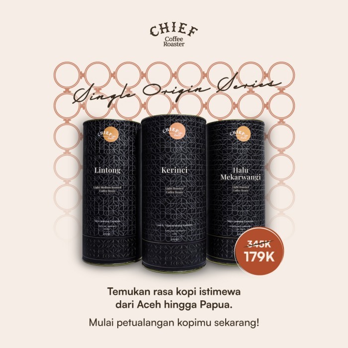

[PROMO] Bundling Chief Coffee Single Origin | Can Package bundle 3 x 200 gr - 3Bundle, Bubuk Filter