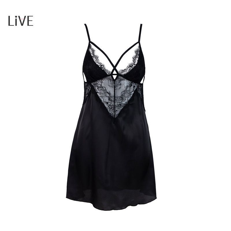 ALIVEF -  Baju Tidur Slip Wanita  Baju Tidur Berongga Renda Punggung Terbuka Baju Tidur Rumah Seksi