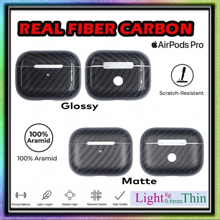 [[Koleksi Terbaru]] Case Airpods Pro Case 2019 / Airpods 3 Real Carbon Fiber Ultra Thin - Matte Carb