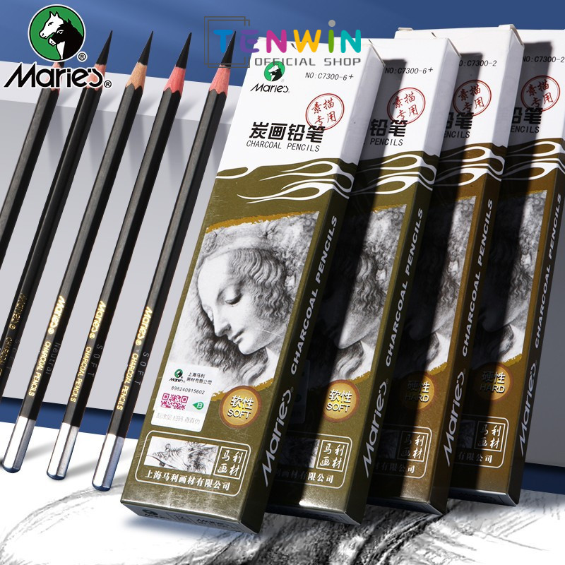 

Maries Charcoal Pencils Pensil Sketsa Arang / Charcoal Sketch / Shading Pencil Maries