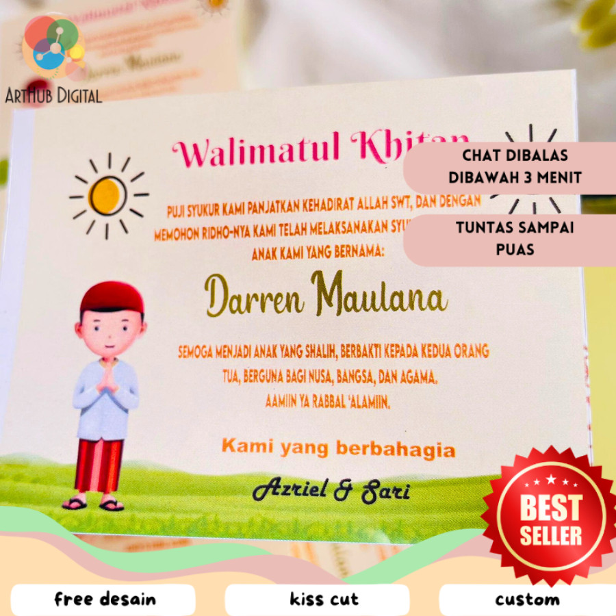 AHD STIKER SYUKURAN KHITANAN / STIKER KHITANAN NASI BOX / STIKER TASYAKUR KHITANAN / STIKER KHITAN