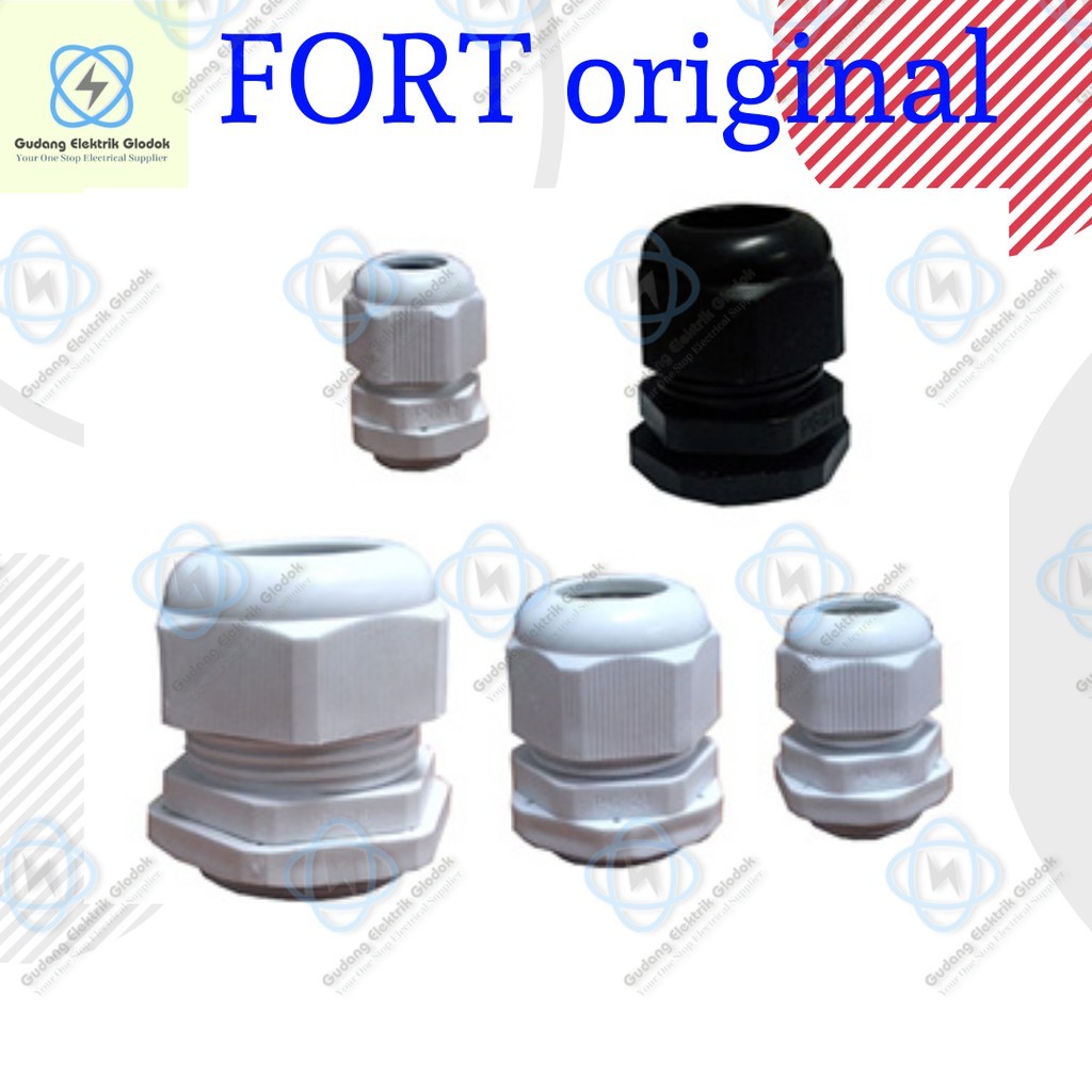 

CABLE GLAND PG ; PG-36, PG-42, PG-48 ; WARNA HITAM / PUTIH ; FORT